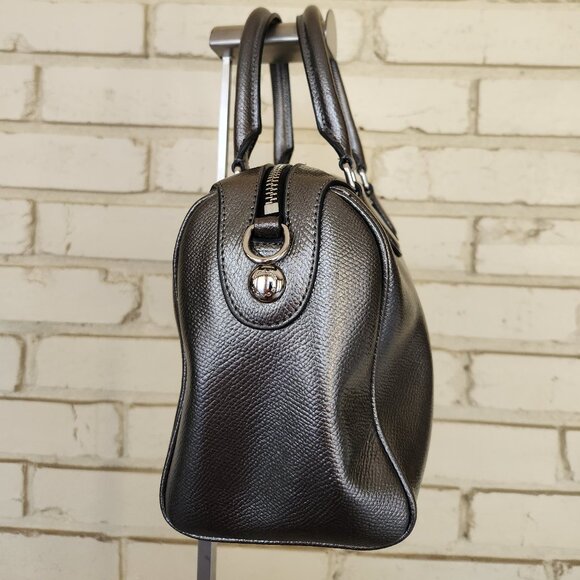 Like New Coach Mini Bennett Silver Metallic Leather Shoulder Bag Purse - Picture 5 of 14